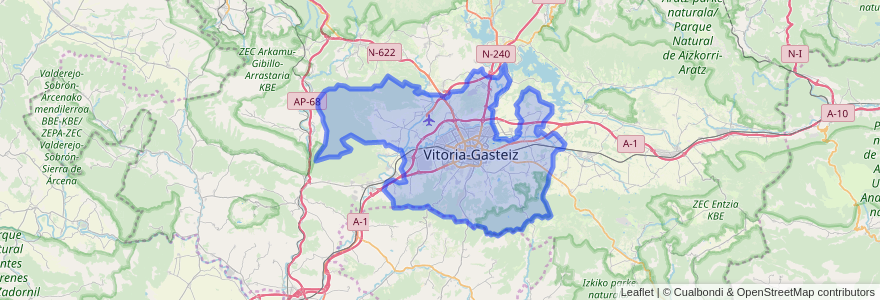 Mapa de ubicacion de Cuadrilla de Vitoria-Gasteiz.