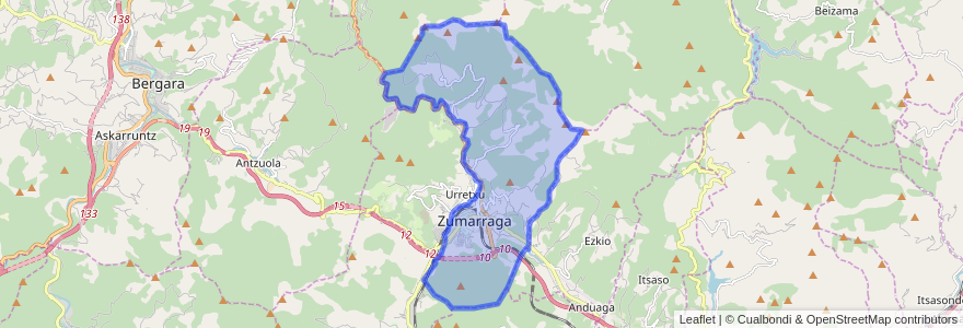 Mapa de ubicacion de Zumarraga.
