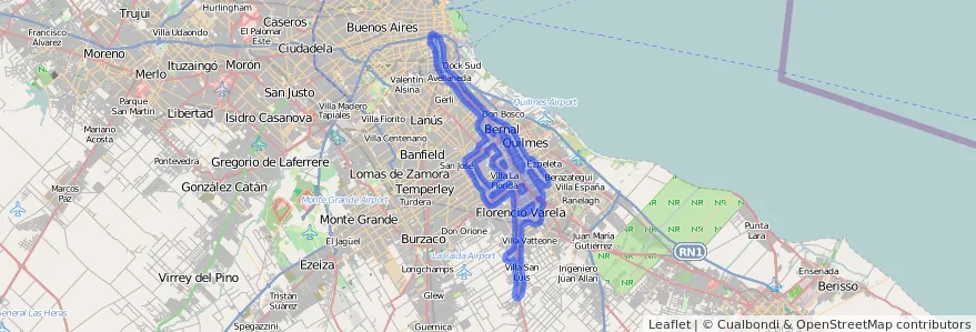 Cobertura de transport públic de la línia 148 a Província de Buenos Aires.
