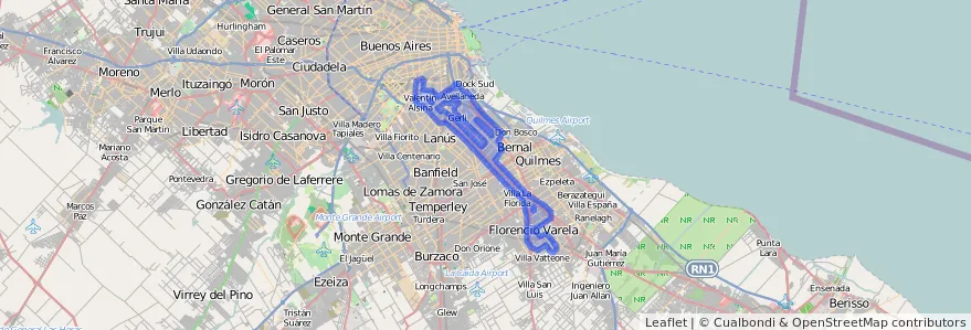 Cobertura de transport públic de la línia 178 a Província de Buenos Aires.