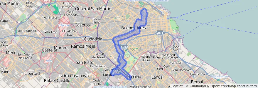 Cobertura de transport públic de la línia 36 a Ciudad Autónoma de Buenos Aires.
