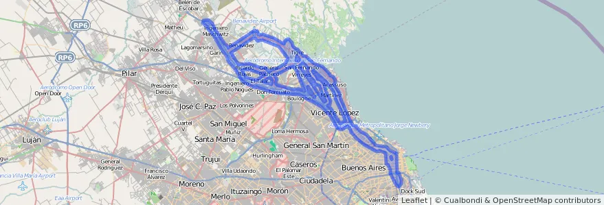 Cobertura de transport públic de la línia 60 a Província de Buenos Aires.