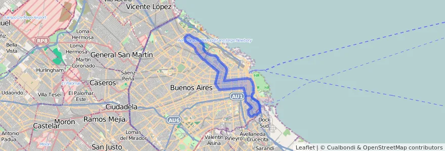 Cobertura de transport públic de la línia 64 a Ciudad Autónoma de Buenos Aires.