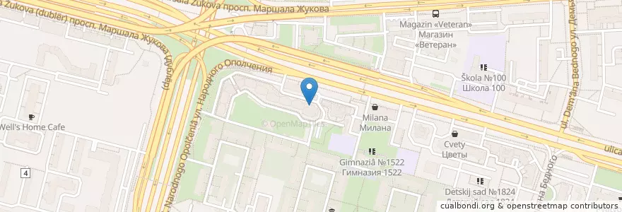 Mapa de ubicacion de BeerLoft en روسیه, Центральный федеральный округ, Москва, Северо-Западный административный округ, район Хорошёво-Мнёвники.