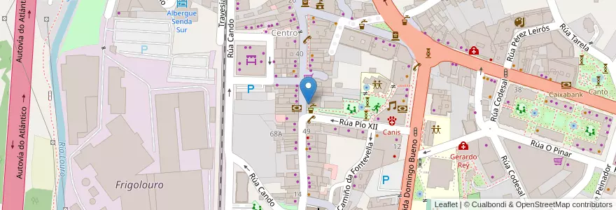 Mapa de ubicacion de Bolboreta en Espanya, Galícia, Pontevedra, Vigo, O Porriño.