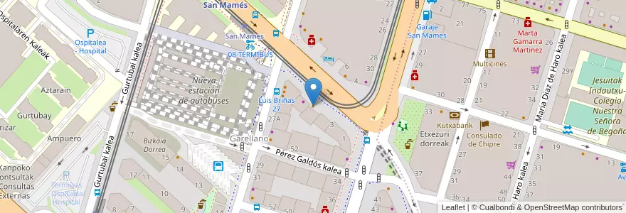 Mapa de ubicacion de Code Bilbao en Espanya, Comunitat autònoma del País Basc, Biscaia, Bilbao.