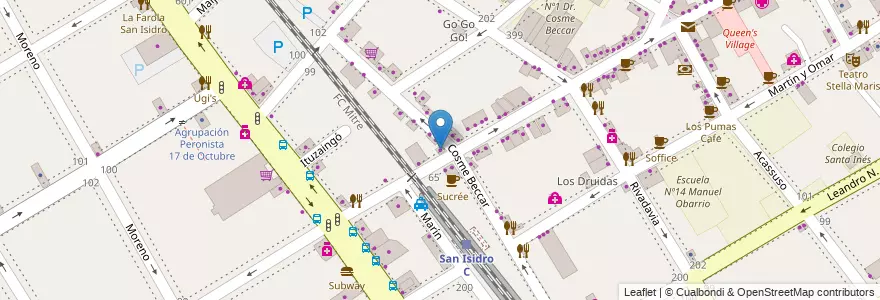Mapa de ubicacion de Difference en آرژانتین, استان بوئنوس آیرس, Partido de San Isidro, San Isidro.