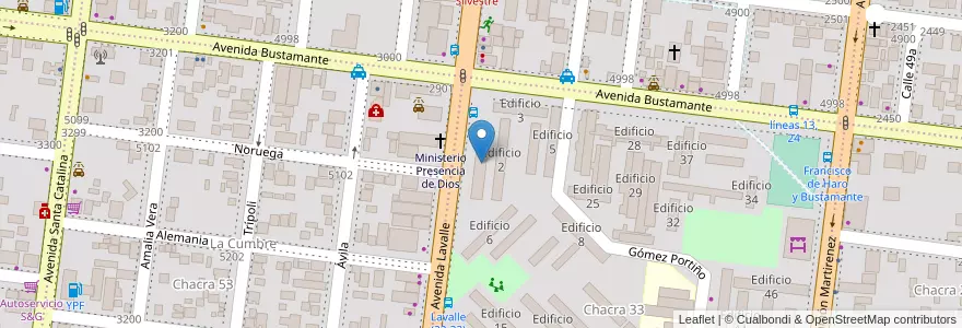 Mapa de ubicacion de Edificio 1 en アルゼンチン, ミシオネス州, Departamento Capital, Municipio de Posadas, Posadas.