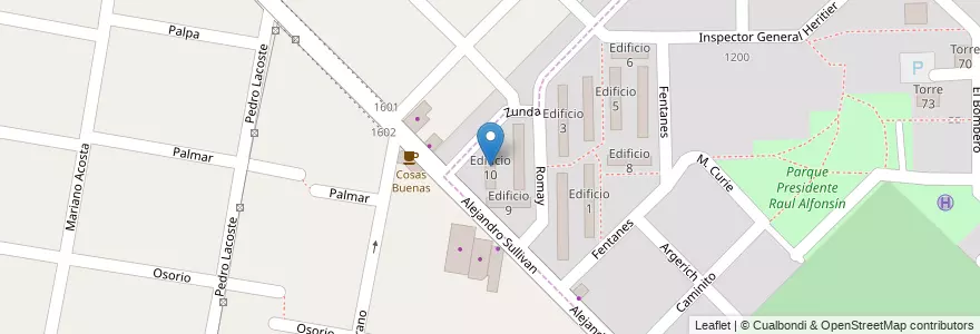 Mapa de ubicacion de Edificio 10 en Argentina, Buenos Aires, Partido de Merlo, Merlo.