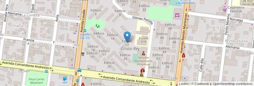 Mapa de ubicacion de Edificio 12 en 아르헨티나, Misiones, Departamento Capital, Municipio de Posadas, Posadas.