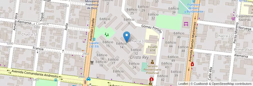 Mapa de ubicacion de Edificio 13 en 아르헨티나, Misiones, Departamento Capital, Municipio de Posadas, Posadas.