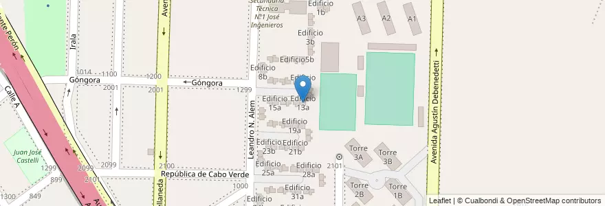 Mapa de ubicacion de Edificio 13a en Argentina, Província de Buenos Aires, Partido de Avellaneda, Dock Sud.