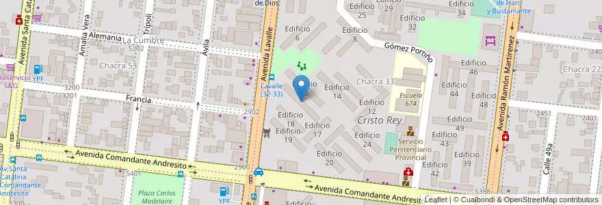 Mapa de ubicacion de Edificio 16 en アルゼンチン, ミシオネス州, Departamento Capital, Municipio de Posadas, Posadas.