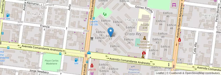 Mapa de ubicacion de Edificio 17 en 아르헨티나, Misiones, Departamento Capital, Municipio de Posadas, Posadas.
