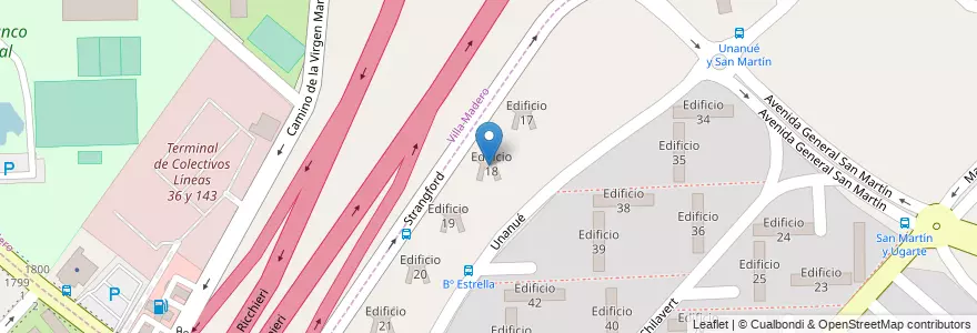 Mapa de ubicacion de Edificio 18 en Argentinien, Provinz Buenos Aires, Partido de La Matanza, Villa Celina.
