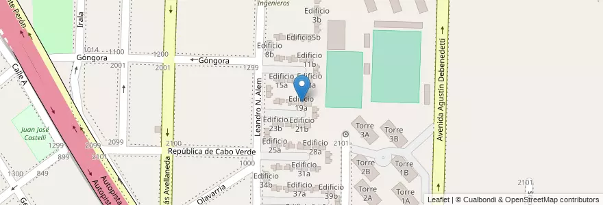Mapa de ubicacion de Edificio 19a en Argentina, Provincia di Buenos Aires, Partido de Avellaneda, Dock Sud.