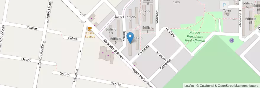Mapa de ubicacion de Edificio 2 en Argentina, Buenos Aires, Partido de Merlo, Merlo.