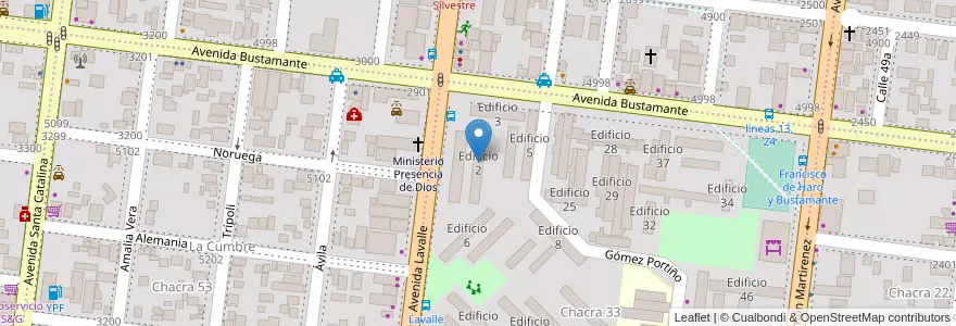 Mapa de ubicacion de Edificio 2 en アルゼンチン, ミシオネス州, Departamento Capital, Municipio de Posadas, Posadas.