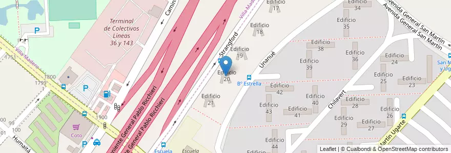 Mapa de ubicacion de Edificio 20 en الأرجنتين, بوينس آيرس, Partido de La Matanza, Villa Celina.