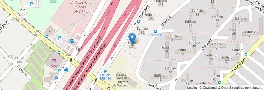 Mapa de ubicacion de Edificio 21 en Argentinien, Provinz Buenos Aires, Partido de La Matanza, Tapiales, Villa Celina.