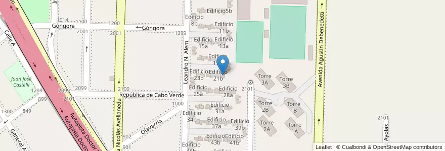 Mapa de ubicacion de Edificio 21a en Argentina, Província de Buenos Aires, Partido de Avellaneda, Dock Sud.