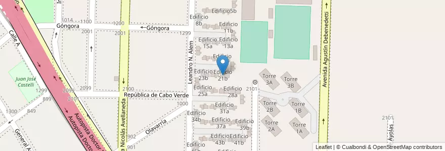 Mapa de ubicacion de Edificio 21b en آرژانتین, استان بوئنوس آیرس, Partido de Avellaneda, Dock Sud.