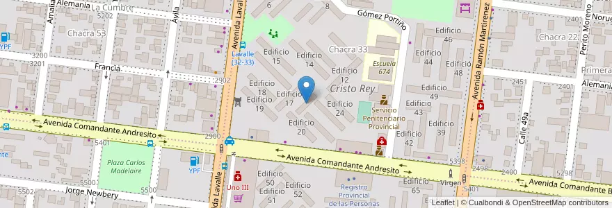 Mapa de ubicacion de Edificio 22 en آرژانتین, Misiones, Departamento Capital, Municipio de Posadas, Posadas.
