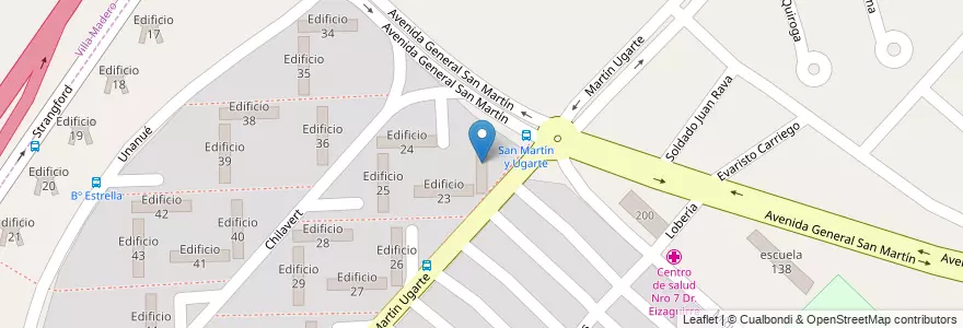 Mapa de ubicacion de Edificio 22 en アルゼンチン, ブエノスアイレス州, Partido de La Matanza, Villa Celina.