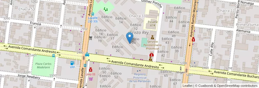 Mapa de ubicacion de Edificio 23 en آرژانتین, Misiones, Departamento Capital, Municipio de Posadas, Posadas.