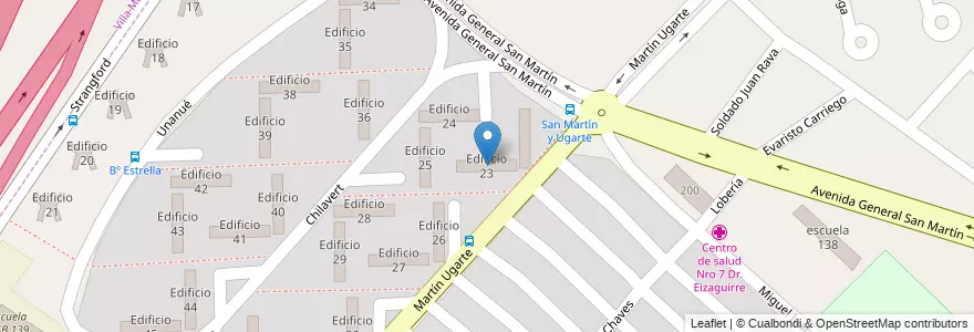 Mapa de ubicacion de Edificio 23 en Argentina, Buenos Aires, Partido de La Matanza, Villa Celina.