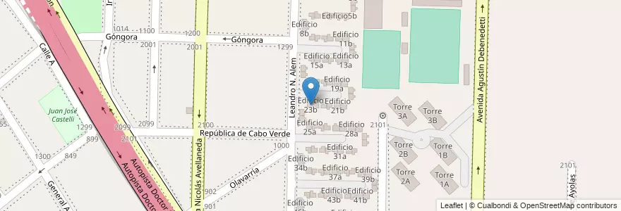 Mapa de ubicacion de Edificio 23b en Argentina, Buenos Aires, Partido de Avellaneda, Dock Sud.