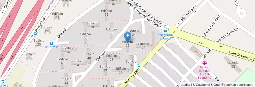 Mapa de ubicacion de Edificio 25 en Arjantin, Buenos Aires, Partido de La Matanza, Villa Celina.