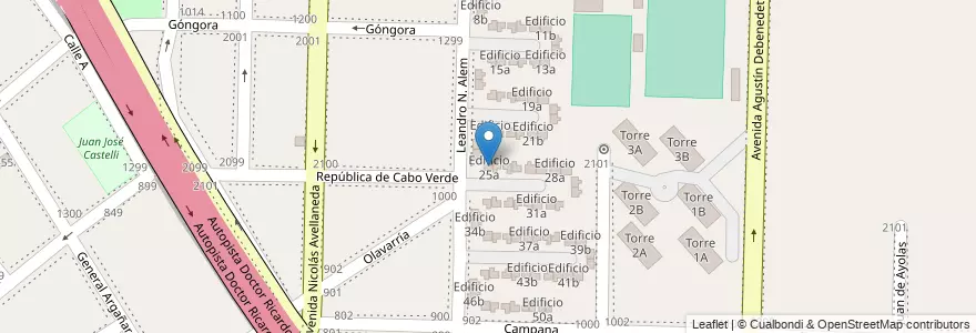 Mapa de ubicacion de Edificio 25a en Argentina, Provincia di Buenos Aires, Partido de Avellaneda, Dock Sud.