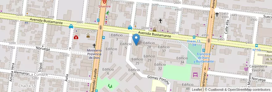 Mapa de ubicacion de Edificio 27 en 아르헨티나, Misiones, Departamento Capital, Municipio de Posadas, Posadas.