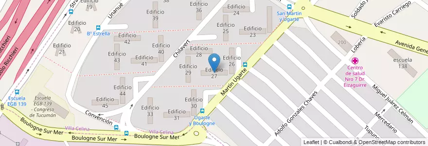 Mapa de ubicacion de Edificio 27 en Arjantin, Buenos Aires, Partido de La Matanza, Villa Celina.