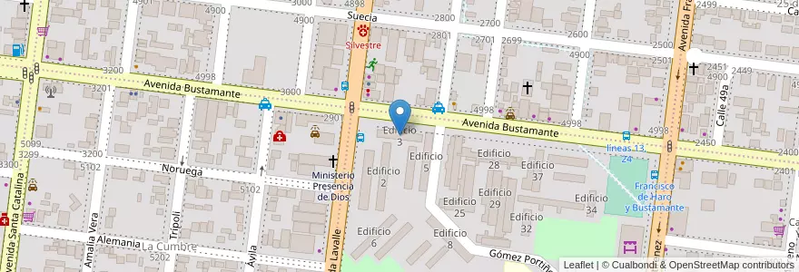 Mapa de ubicacion de Edificio 3 en آرژانتین, Misiones, Departamento Capital, Municipio de Posadas, Posadas.
