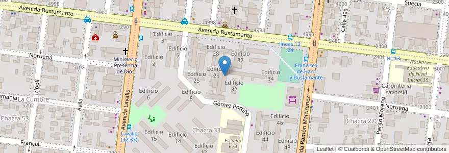 Mapa de ubicacion de Edificio 30 en アルゼンチン, ミシオネス州, Departamento Capital, Municipio de Posadas, Posadas.