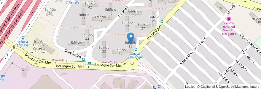 Mapa de ubicacion de Edificio 30 en Argentine, Province de Buenos Aires, Partido de La Matanza, Villa Celina.