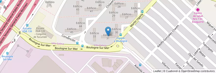 Mapa de ubicacion de Edificio 31 en Argentine, Province de Buenos Aires, Partido de La Matanza, Tapiales, Villa Celina.