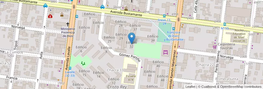 Mapa de ubicacion de Edificio 32 en Argentina, Misiones, Departamento Capital, Municipio de Posadas, Posadas.