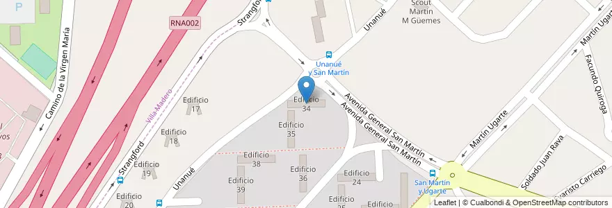 Mapa de ubicacion de Edificio 34 en Argentina, Buenos Aires, Partido de La Matanza, Villa Celina.