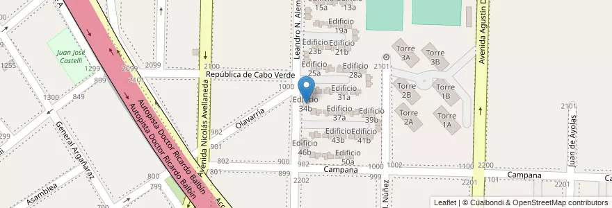 Mapa de ubicacion de Edificio 34b en Argentina, Província de Buenos Aires, Partido de Avellaneda, Dock Sud.