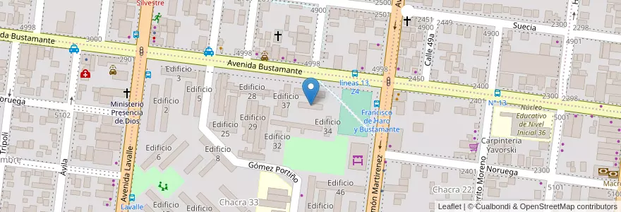 Mapa de ubicacion de Edificio 35 en آرژانتین, Misiones, Departamento Capital, Municipio de Posadas, Posadas.