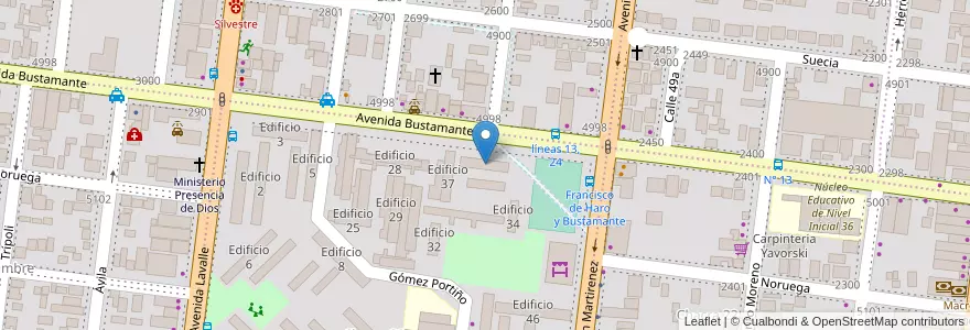 Mapa de ubicacion de Edificio 36 en アルゼンチン, ミシオネス州, Departamento Capital, Municipio de Posadas, Posadas.