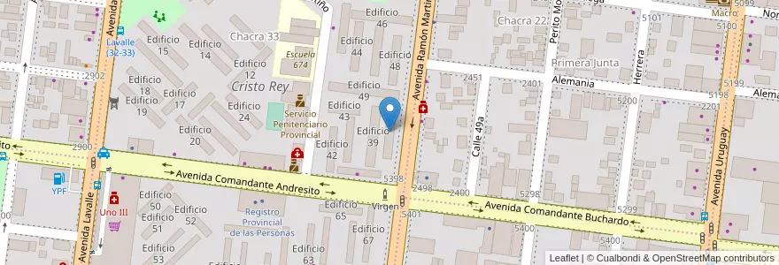 Mapa de ubicacion de Edificio 38 en Argentina, Misiones, Departamento Capital, Municipio de Posadas, Posadas.