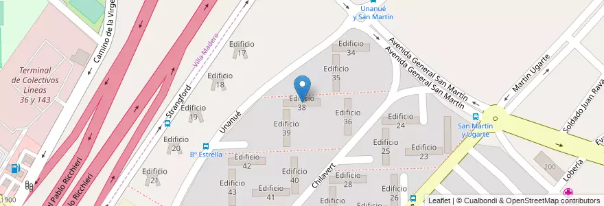 Mapa de ubicacion de Edificio 38 en Argentinien, Provinz Buenos Aires, Partido de La Matanza, Villa Celina.