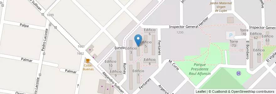 Mapa de ubicacion de Edificio 4 en Argentina, Buenos Aires, Partido de Merlo, Merlo.