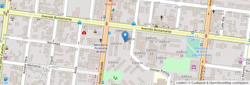 Mapa de ubicacion de Edificio 4 en آرژانتین, Misiones, Departamento Capital, Municipio de Posadas, Posadas.