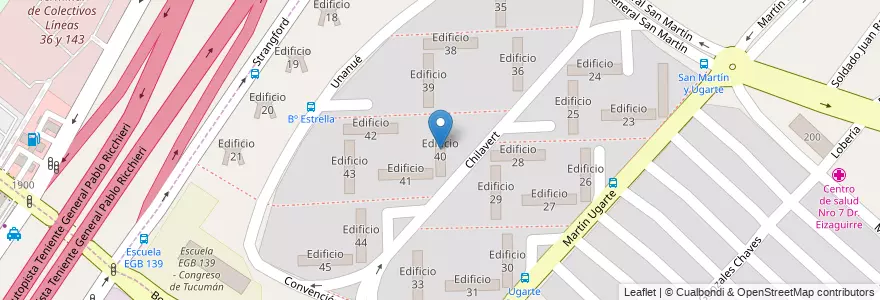 Mapa de ubicacion de Edificio 40 en آرژانتین, استان بوئنوس آیرس, Partido de La Matanza, Villa Celina.