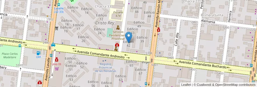 Mapa de ubicacion de Edificio 42 en Argentina, Misiones, Departamento Capital, Municipio de Posadas, Posadas.